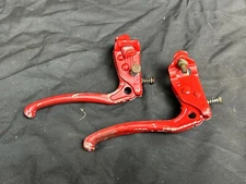 1970s Lee Chi Locking BMX Old School Aluminum Brake Levers Red