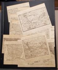 5105----1918 WWI lot of 10 war maps - printed in the NY Sun