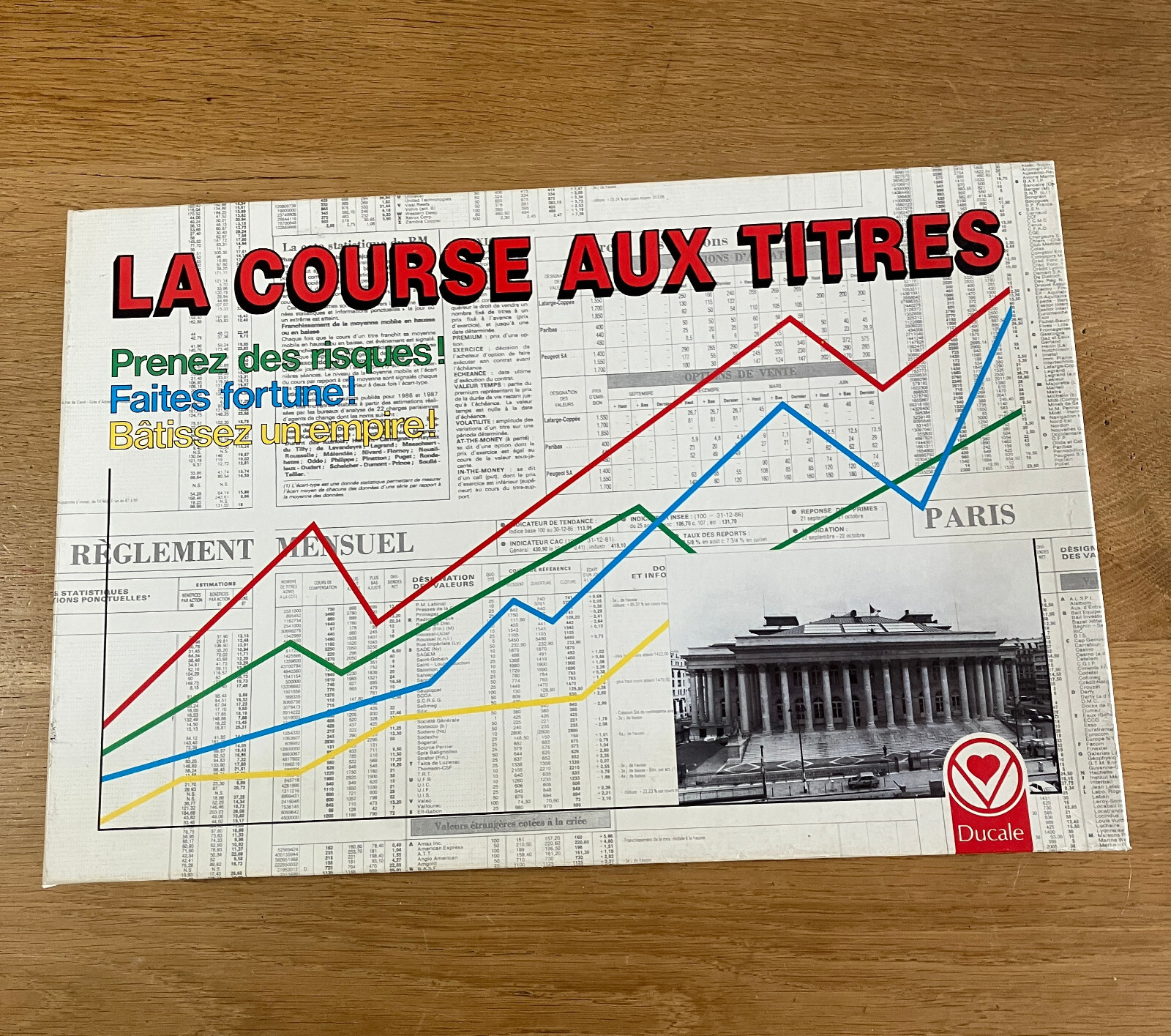Jeu de plateau Ducale 1988 neuf : jeu de société vintage et rétro La Course aux Titres