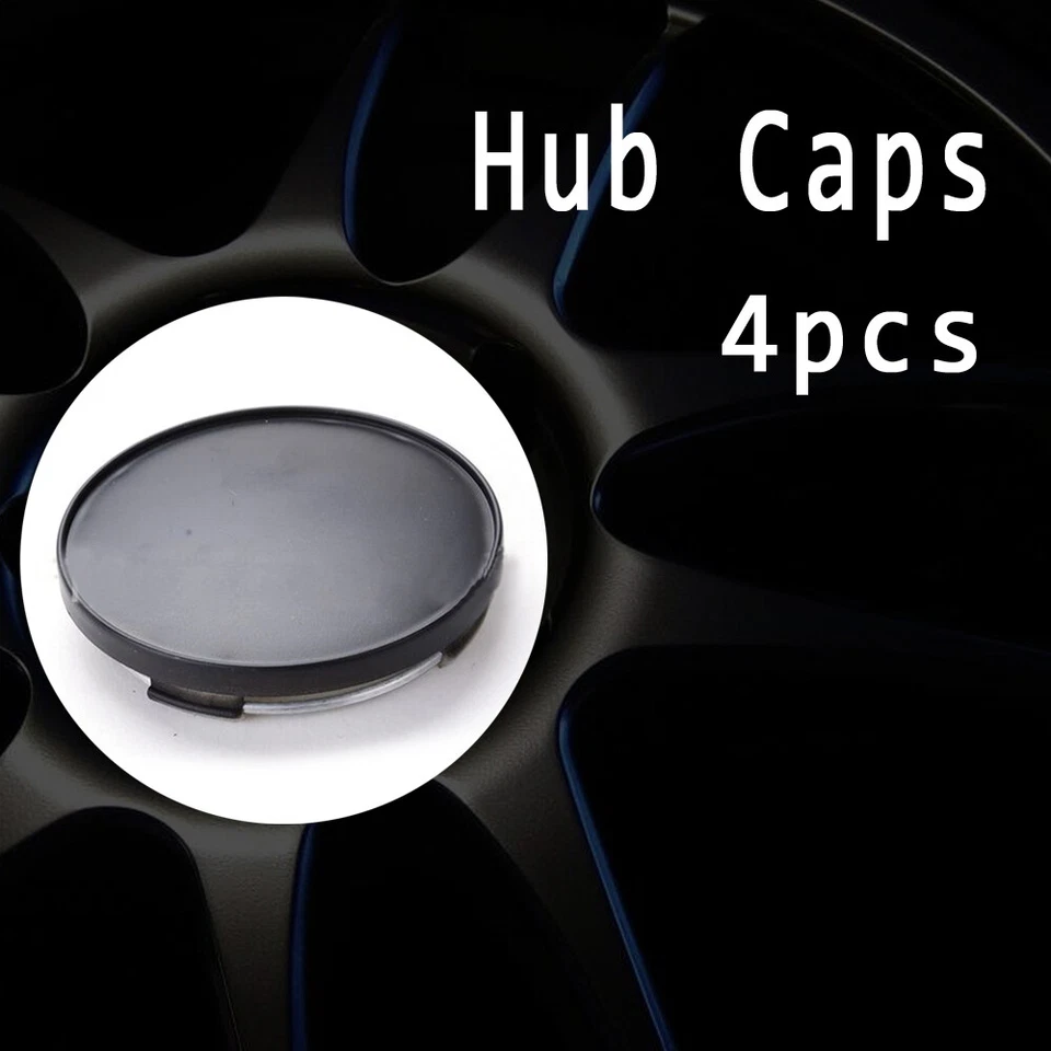 4Pcs 68mm Car Wheel Hubs Center Hub Cap Black Wheel Rim Hub Cover Cap Universal  - Image 4 of 4