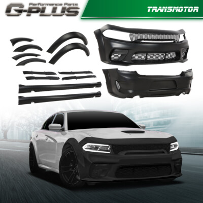 Fit For 2015-2023 Dodge Charger Hellcat Style Widebody Kit Front and Rear Bumper