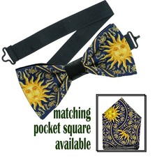 Sun Bow Tie  Pocket Square Wedding Prom New Year Party Formal Christmas Shine