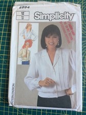 Vintage 1985 Simplicity sewing pattern shirt blouse waistband & tie sz 12 uncut