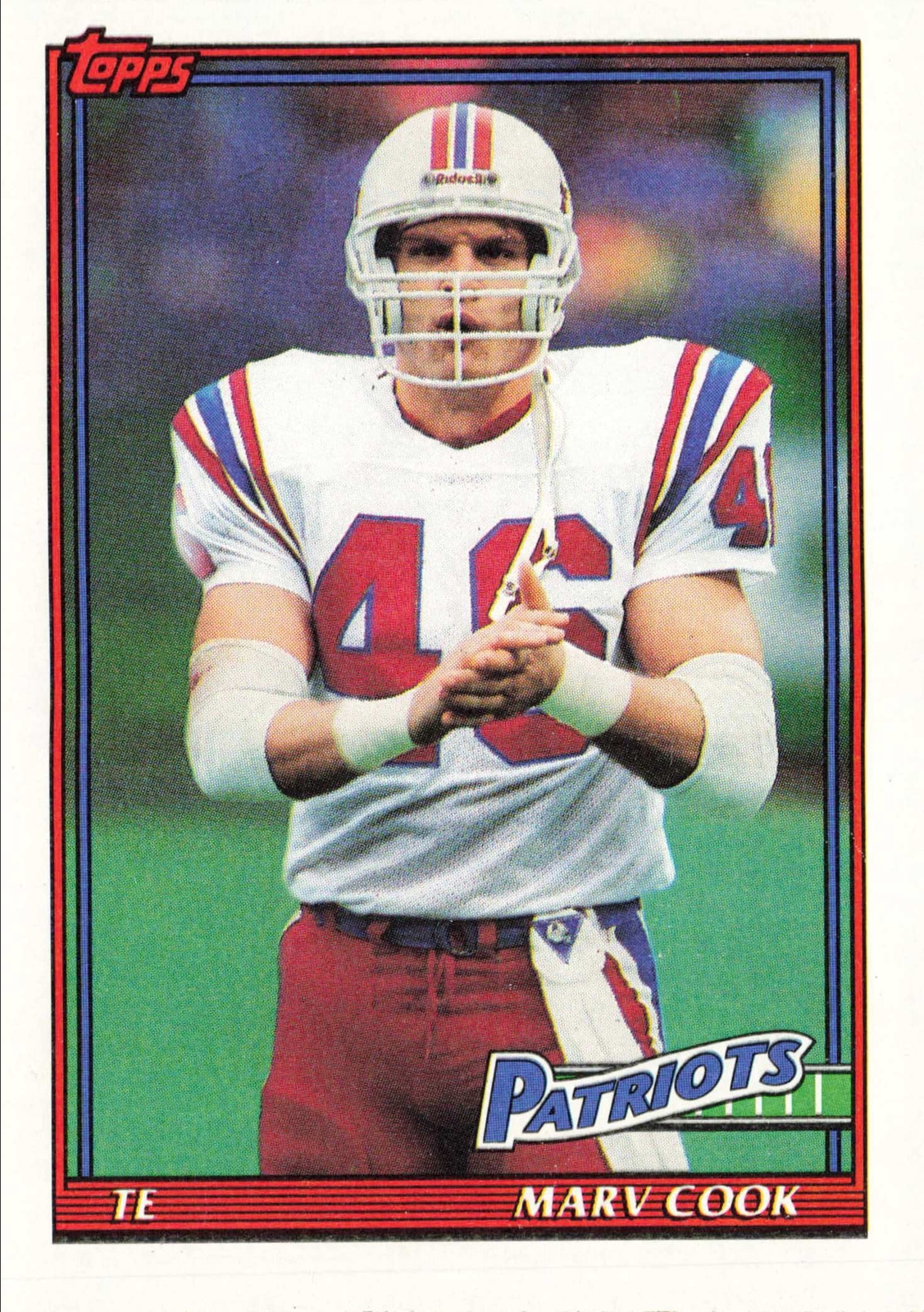 Marv Cook #609 1991 Topps New England Patriots