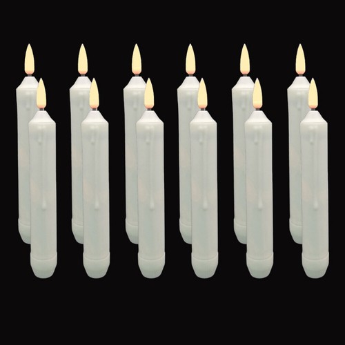 12 Pezzi Candela Elettronica Luce Candele Plastica Elettrica Conica Led Finestra - Foto 10 di 10