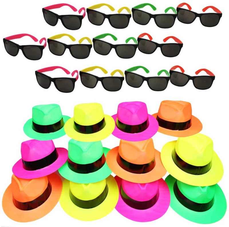 Funny Party Hats Neon Party Supplies Fedora Party Hats with