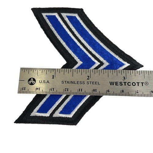 Heroes Pride Corporal Emblem Embroidered White Royal Blue Chevron on Black 12 - Picture 6 of 8