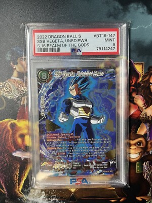 Dragonball Super TCG SSB Vegeta, Unbridled Power BT16-147 SCR PSA 9