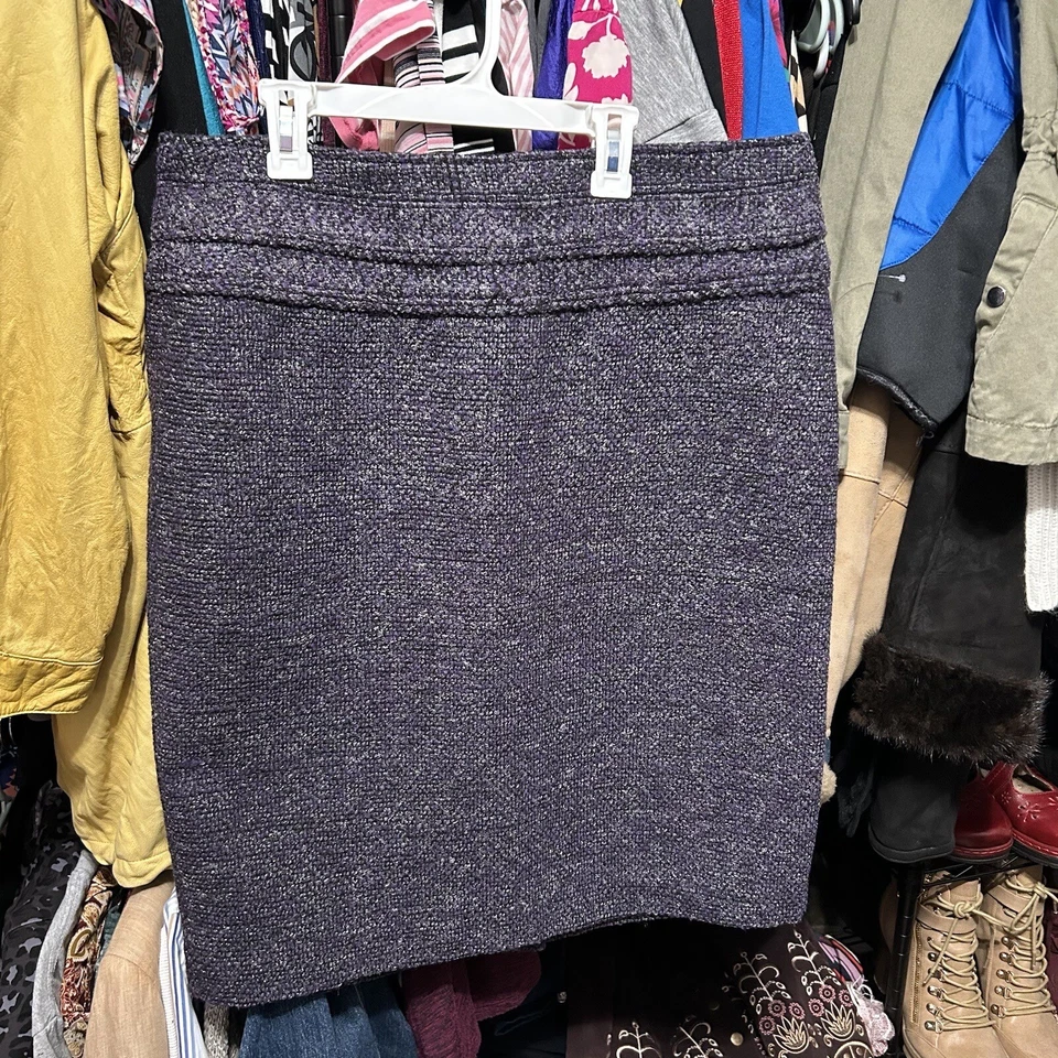 NUEVO CON ETIQUETAS Adrienne Vittadini, Negro, Púrpura Hasta la Rodilla Falda Tweed Talla 12 - "Kaitlin Foto 4 de 4