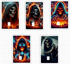 Grim Reaper ATM Debit Credit Card Skin Sticker Devil Demon Hell Death USA Fire