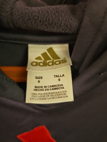 Adidas Gray Hoodie Youth S/6 Sherpa Lined Logo Embroidered Mid Pocket EUC - Picture 2 of 3
