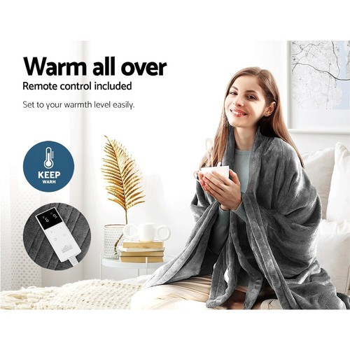 Giselle Electric Throw Rug Heated Blanket Washable Fleece Winter Warming Colour - Picture 28 of 62