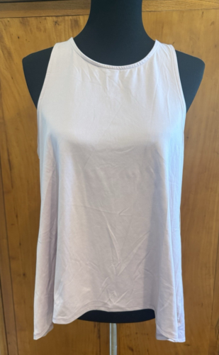 NWT YOGALICIOUS Open Back Tie Back Tank Top LARGE Dawn Pink