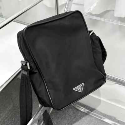 Prada Black Pocono Nylon Tesuto Square Crossbody Bag 3APRB3581