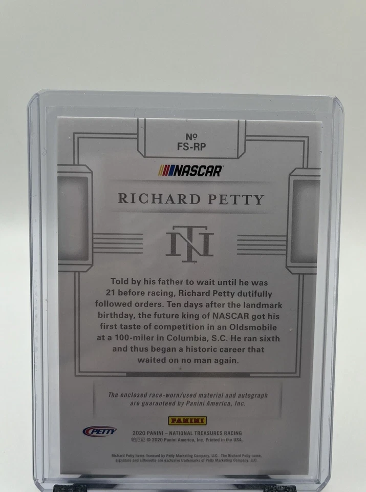 Richard Petty /63 Auto Relic 2020 National Treasures Racing FS-RP NASCAR HOF - Image 2 of 3