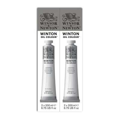 Winsor & Newton Winton Oil Paint 200ml in Titanium White - Twin Pack, Pack of 2
