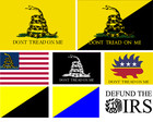 Libertarian Flags Anarchist Anarcho Capitalism Gadsden Tea Party Minarchist IRS