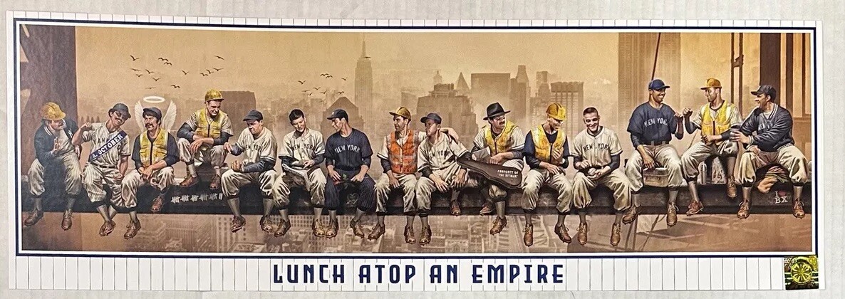 Yankees Lunch Atop Empire 8x24 Litho Photo Derek Jeter