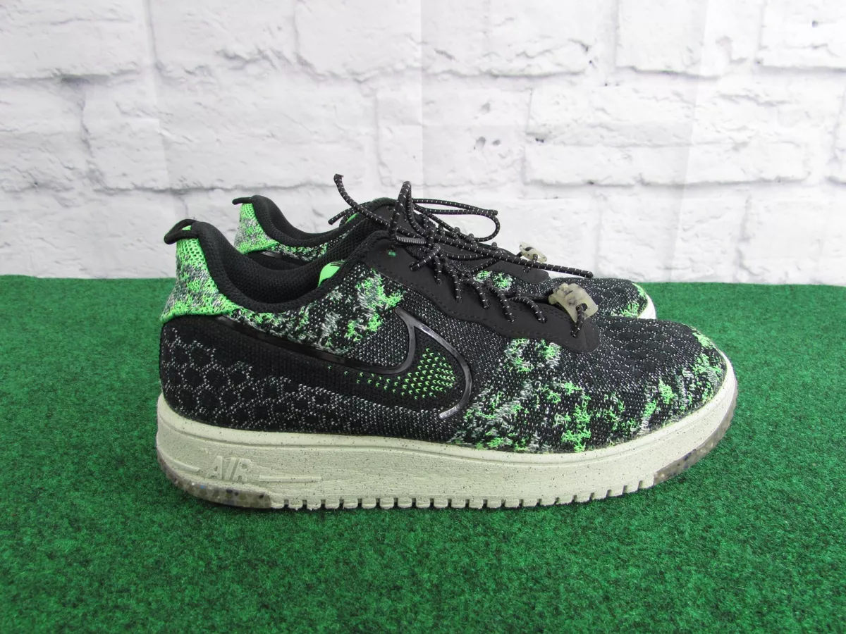 Nike Air Force 1 Low Crater Flyknit Black Volt DM0590- 002