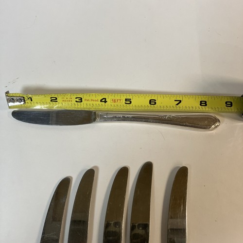 Wm A Rogers Oneida Meadowbrook Heather SilverPlate LOT Of 6 Dinner Knives - Picture 5 of 5