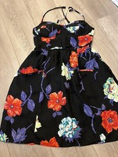 American Eagle Outfitters Black Red Blue Green Florals With Pockets Size Small