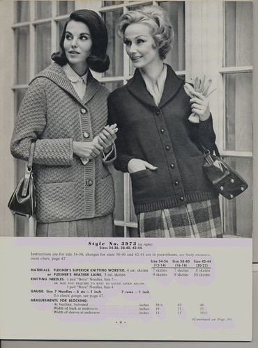 Fleisher's Sweater Book Volume 106 Dated 1961 Cardigans Pullovers Jackets - Picture 3 of 5