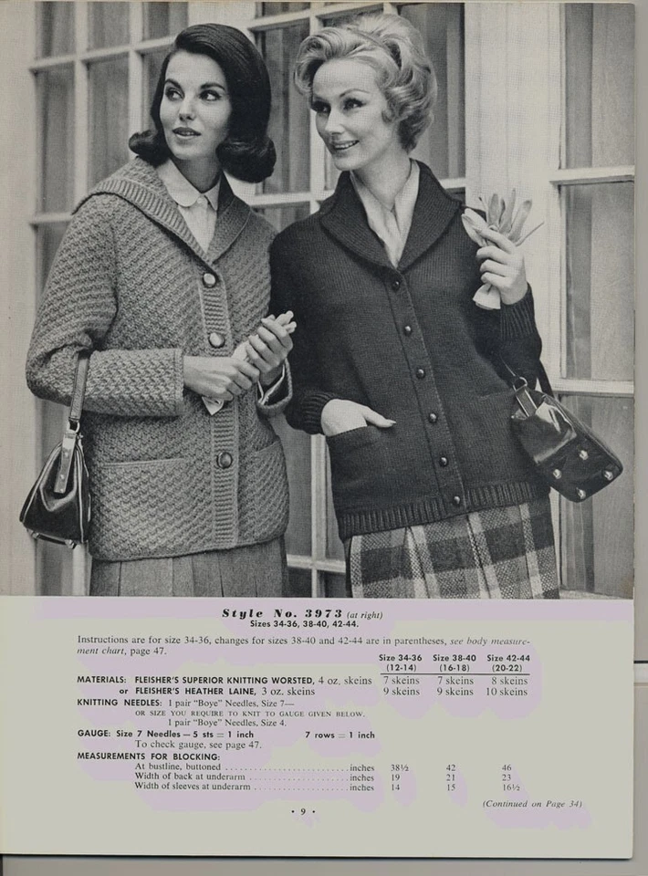 Fleisher's Sweater Book Volume 106 Dated 1961 Cardigans Pullovers Jackets - Image 3 of 4