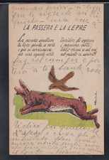 Cartolina La Passera e La Lepre illustratore Stefanini ZD995