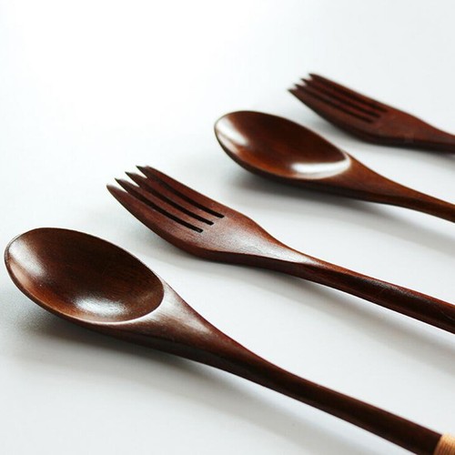 Japanisches Stil Portable Holz Besteck Set Gabel, Löffel, Essstäbchen set - Picture 3 of 13