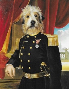 Petit Basset "Oswald" - CUSTOM MATTED - Vintage Dog Art Print - Poncelet 0810