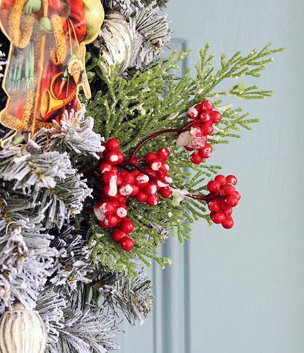 Frosted Red Berry Picks 3pk, Christmas Decor Greenery Accents Floral Stems - Picture 7 of 8