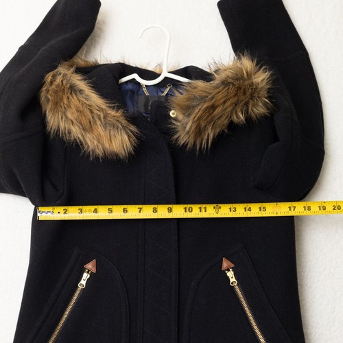 J. Crew Stadium Cloth Nello Gori Black Wool Blend Hood Coat Chateau Parka W's 6T - Bild 9 von 16