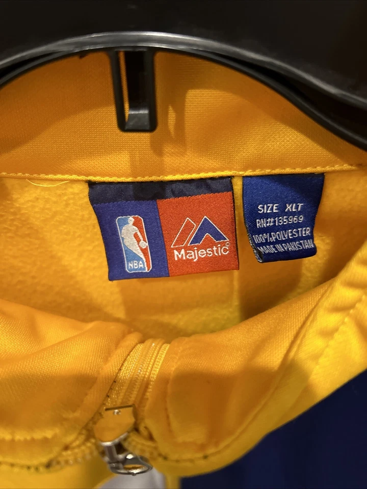 Chaqueta deportiva para hombre Golden State Warriors majestuosa azul marino dorada polar con cremallera talla XLT Foto 3 de 4