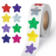 500 Pcs Foil Star Stickers for Kids Reward, 1 inch Self Adhesive 8 Colors