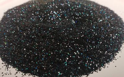 Black Laguna Beach Holographic Metal Flake Glitter .015 Square Painting Crafting