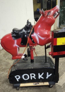 Original Porky Metal Coin Operated Kiddie Ride - RARE