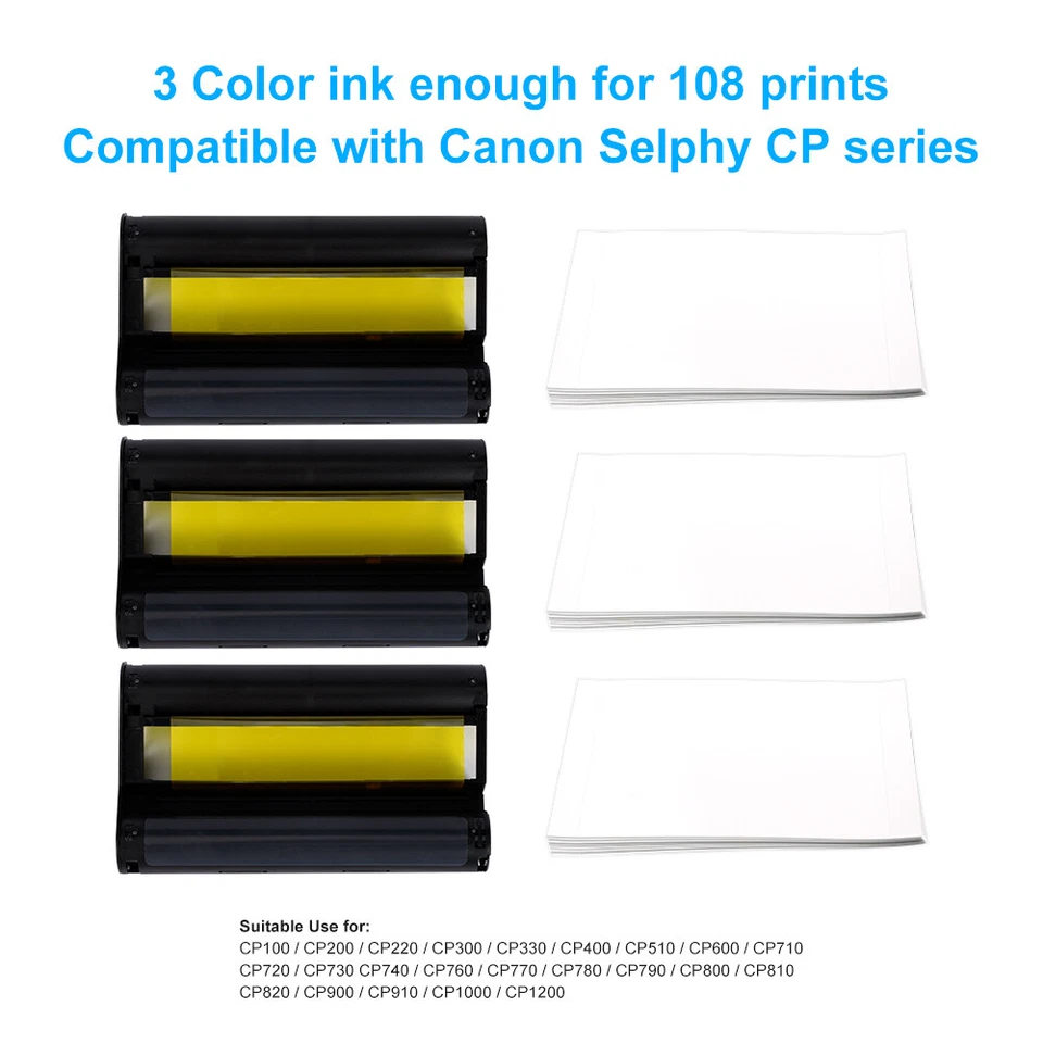Canon KP-108IN Color Ink Paper Set 4x6 for Canon Selphy CP1300 1200 910 Lot - Image 4 of 4