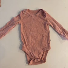 Honest Baby Girls' Pink Mauve Neutral Organic Cotton Long Sleeve Bodysuit NB