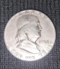 1952 franklin half dollar circulated collectable 90% silver coin no mint mark