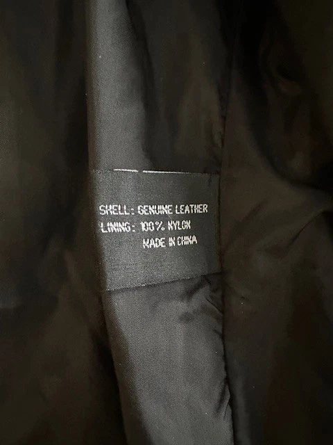 Chaqueta motera pesada de cuero negra grande vintage para hombre - ¡Bolsillos! ¡Envío gratis! Foto 4 de 4