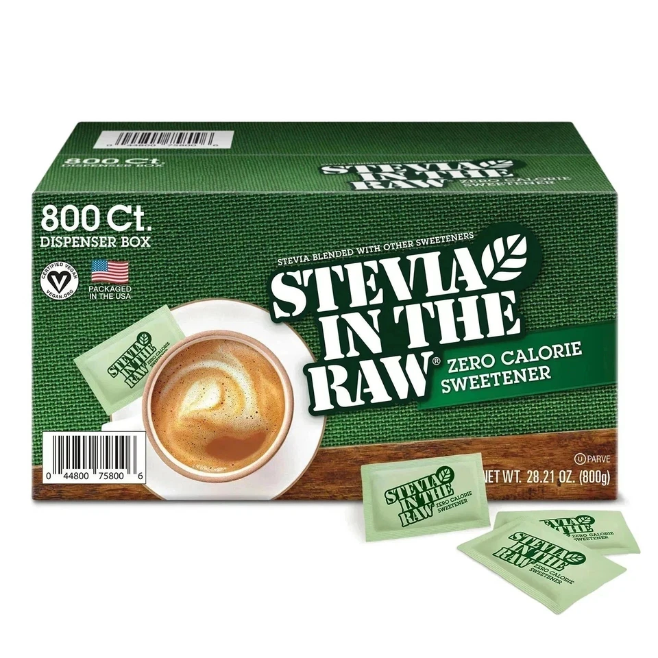 Stevia In The Raw Plant-Based Zero Calorie Sweetener Packets 800 ct Free Shiping
