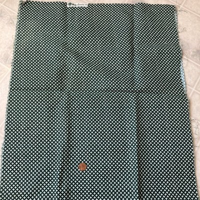 1/2 yard Vintage Stanley Looms Fabric Dark Green with Plus Sign Print
