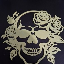  Floral Skull Wall Art 20cm 3D Printed PLA - Gothic Rose wall Decor