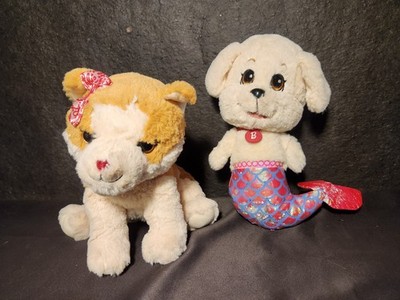 Barbie Mermaid Puppy Dog Plush Dreamtopia + Mattel Just Play Dog w Bow (NO FUNC)