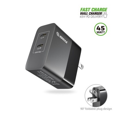 For Xiaomi Redmi Note 15 5G 45W 2 USB-C PORT Wall Home Charger Adapter