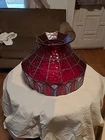 Vintage 18+Inch Tiffany Style Stained Slag Glass Ceiling Light ROUND CHANDELIER