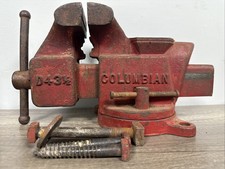 Vintage Columbian Swivel Base Bench Vise D43-1/2 Made In USA 3-1/2" Wide Jaws