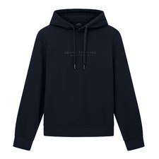 Armani Exchange Jeans Tonal Logo Hooded sweat Pull over hoodie Deep Navy Blue