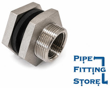 1" Stainless Steel Tank Bulkhead Fitting - SS316 Storage Tank Adapter FNPT EPDM