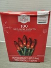 Holiday Time 100-Count Red Incandescent Mini Christmas Lights green Wire NEW